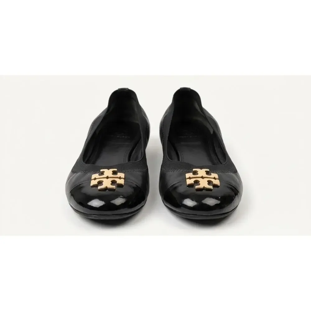 Tory Burch Black Cap Toe Ballet Flats Sz 9.5 154511 Perfect Black - Picture 4 of 6